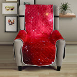 Red Galaxy Space Cloud Print Armchair Protector