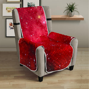 Red Galaxy Space Cloud Print Armchair Protector