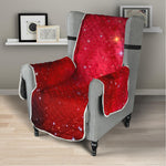 Red Galaxy Space Cloud Print Armchair Protector