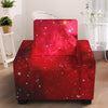 Red Galaxy Space Cloud Print Armchair Slipcover