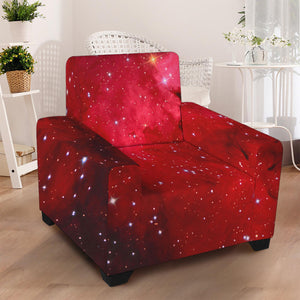 Red Galaxy Space Cloud Print Armchair Slipcover