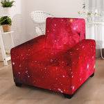 Red Galaxy Space Cloud Print Armchair Slipcover