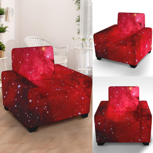 Red Galaxy Space Cloud Print Armchair Slipcover