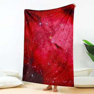 Red Galaxy Space Cloud Print Blanket