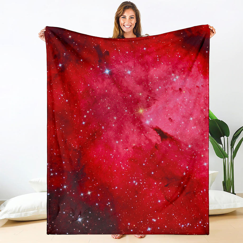 Red Galaxy Space Cloud Print Blanket