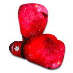 Red Galaxy Space Cloud Print Boxing Gloves