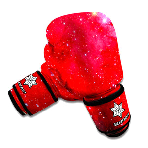 Red Galaxy Space Cloud Print Boxing Gloves