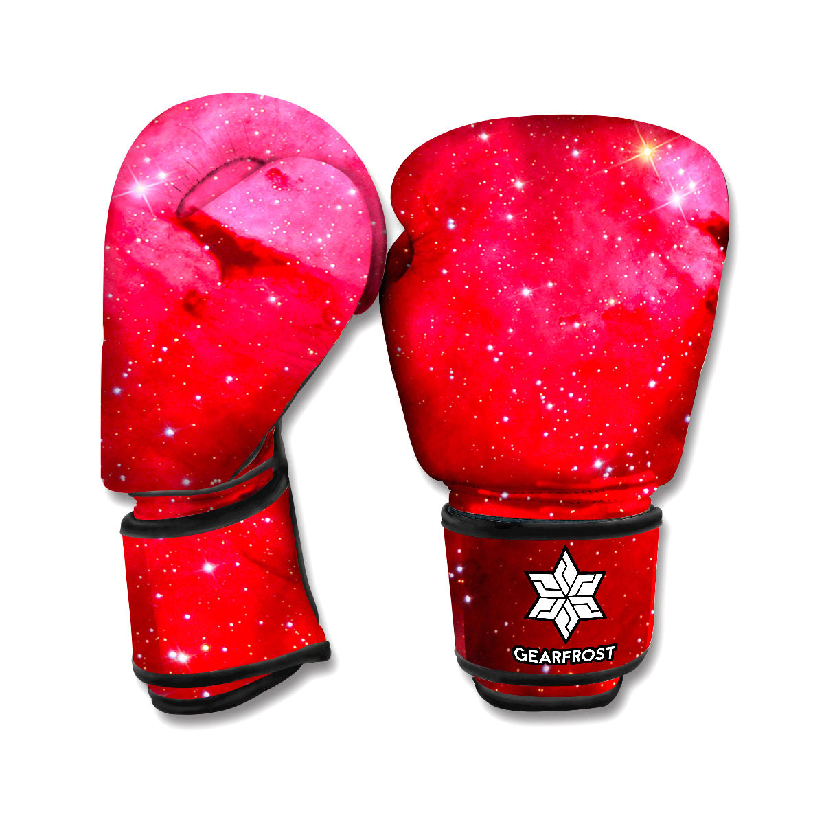 Red Galaxy Space Cloud Print Boxing Gloves