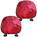 Red Galaxy Space Cloud Print Car Headrest Covers