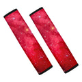Red Galaxy Space Cloud Print Car Seat Belt Covers