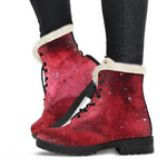 Red Galaxy Space Cloud Print Comfy Boots GearFrost