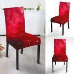 Red Galaxy Space Cloud Print Dining Chair Slipcover