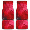 Red Galaxy Space Cloud Print Front and Back Car Floor Mats