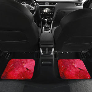 Red Galaxy Space Cloud Print Front and Back Car Floor Mats