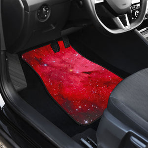 Red Galaxy Space Cloud Print Front and Back Car Floor Mats