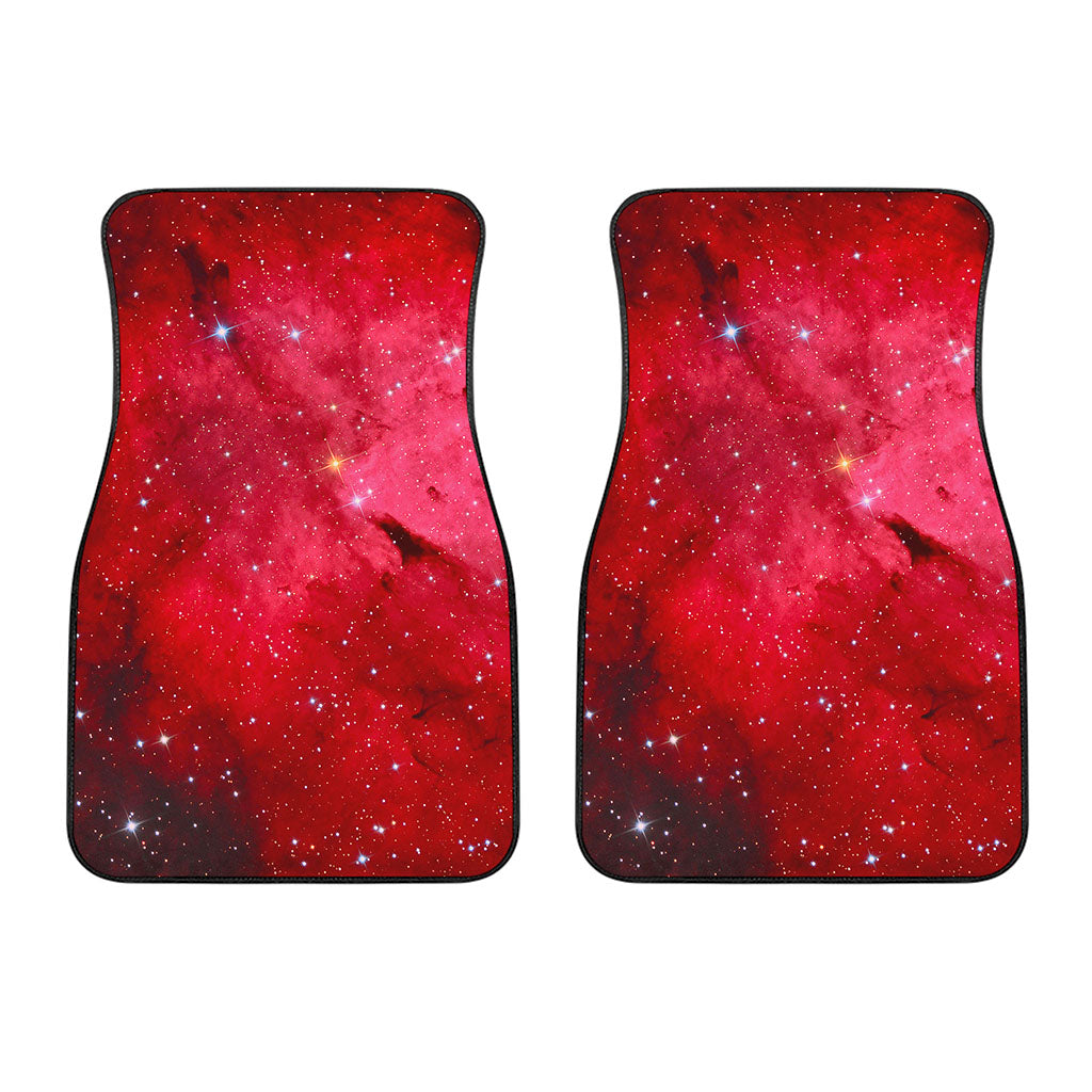 Red Galaxy Space Cloud Print Front Car Floor Mats