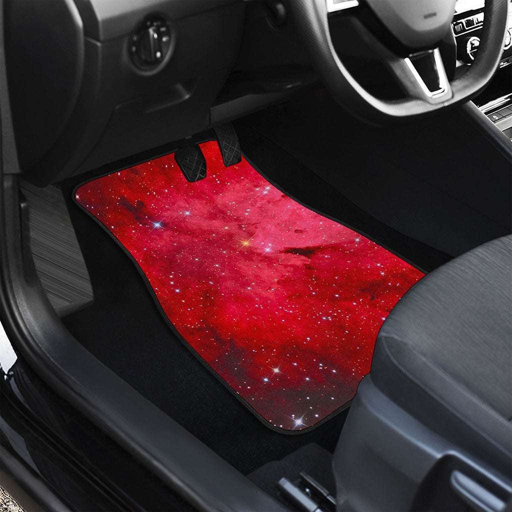 Red Galaxy Space Cloud Print Front Car Floor Mats