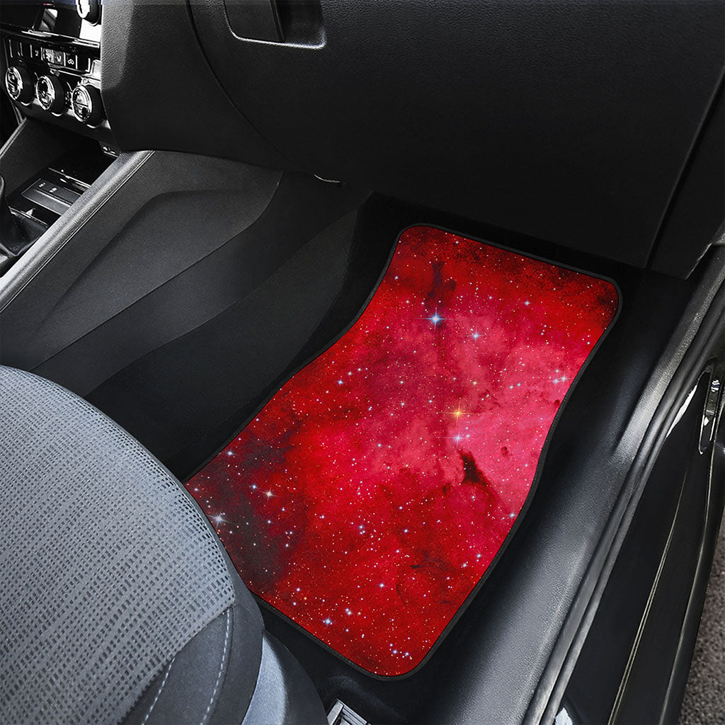 Red Galaxy Space Cloud Print Front Car Floor Mats