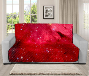 Red Galaxy Space Cloud Print Futon Protector