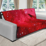 Red Galaxy Space Cloud Print Futon Protector