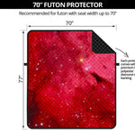 Red Galaxy Space Cloud Print Futon Protector