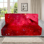 Red Galaxy Space Cloud Print Futon Protector