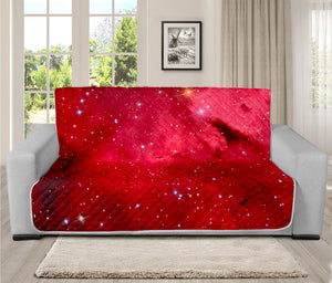 Red Galaxy Space Cloud Print Futon Protector