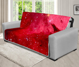 Red Galaxy Space Cloud Print Futon Protector