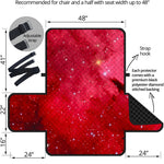 Red Galaxy Space Cloud Print Half Sofa Protector