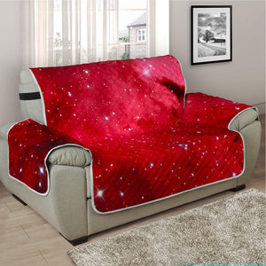 Red Galaxy Space Cloud Print Half Sofa Protector