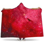 Red Galaxy Space Cloud Print Hooded Blanket