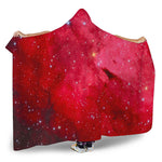Red Galaxy Space Cloud Print Hooded Blanket