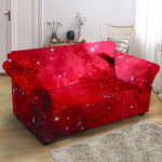 Red Galaxy Space Cloud Print Loveseat Slipcover