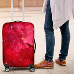 Red Galaxy Space Cloud Print Luggage Cover GearFrost