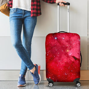 Red Galaxy Space Cloud Print Luggage Cover GearFrost