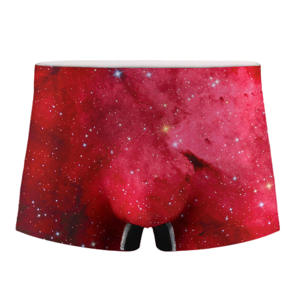 Red Galaxy Space Cloud Print Men's Boxer Briefs