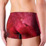 Red Galaxy Space Cloud Print Men's Boxer Briefs