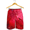 Red Galaxy Space Cloud Print Men's Shorts