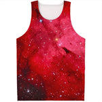 Red Galaxy Space Cloud Print Men's Tank Top