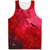 Red Galaxy Space Cloud Print Men's Tank Top