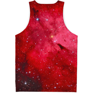 Red Galaxy Space Cloud Print Men's Tank Top