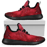 Red Galaxy Space Cloud Print Mesh Knit Shoes GearFrost