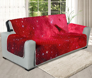 Red Galaxy Space Cloud Print Oversized Sofa Protector