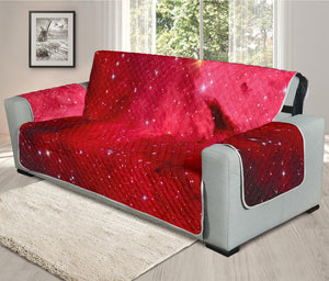 Red Galaxy Space Cloud Print Oversized Sofa Protector