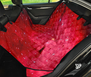 Red Galaxy Space Cloud Print Pet Car Back Seat Cover