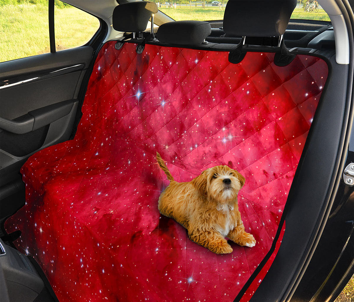 Red Galaxy Space Cloud Print Pet Car Back Seat Cover