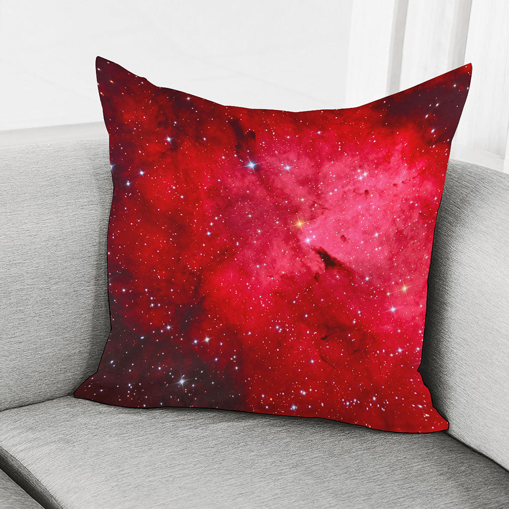 Red Galaxy Space Cloud Print Pillow Cover