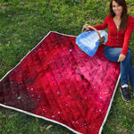 Red Galaxy Space Cloud Print Quilt