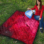 Red Galaxy Space Cloud Print Quilt