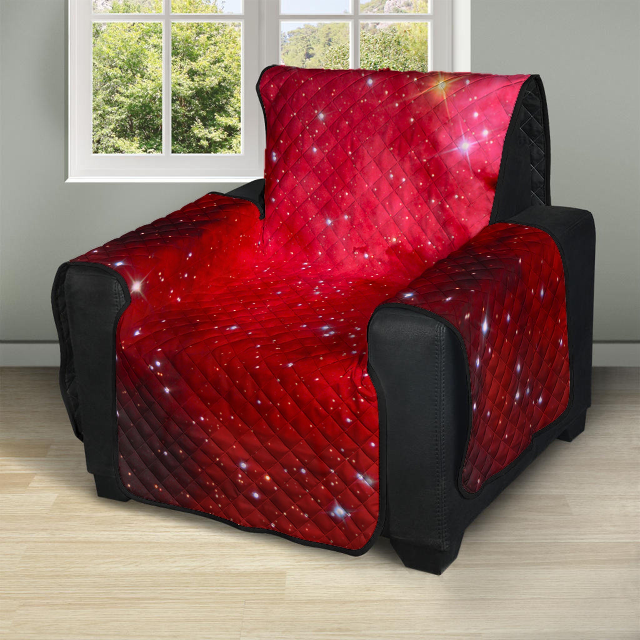 Red Galaxy Space Cloud Print Recliner Protector